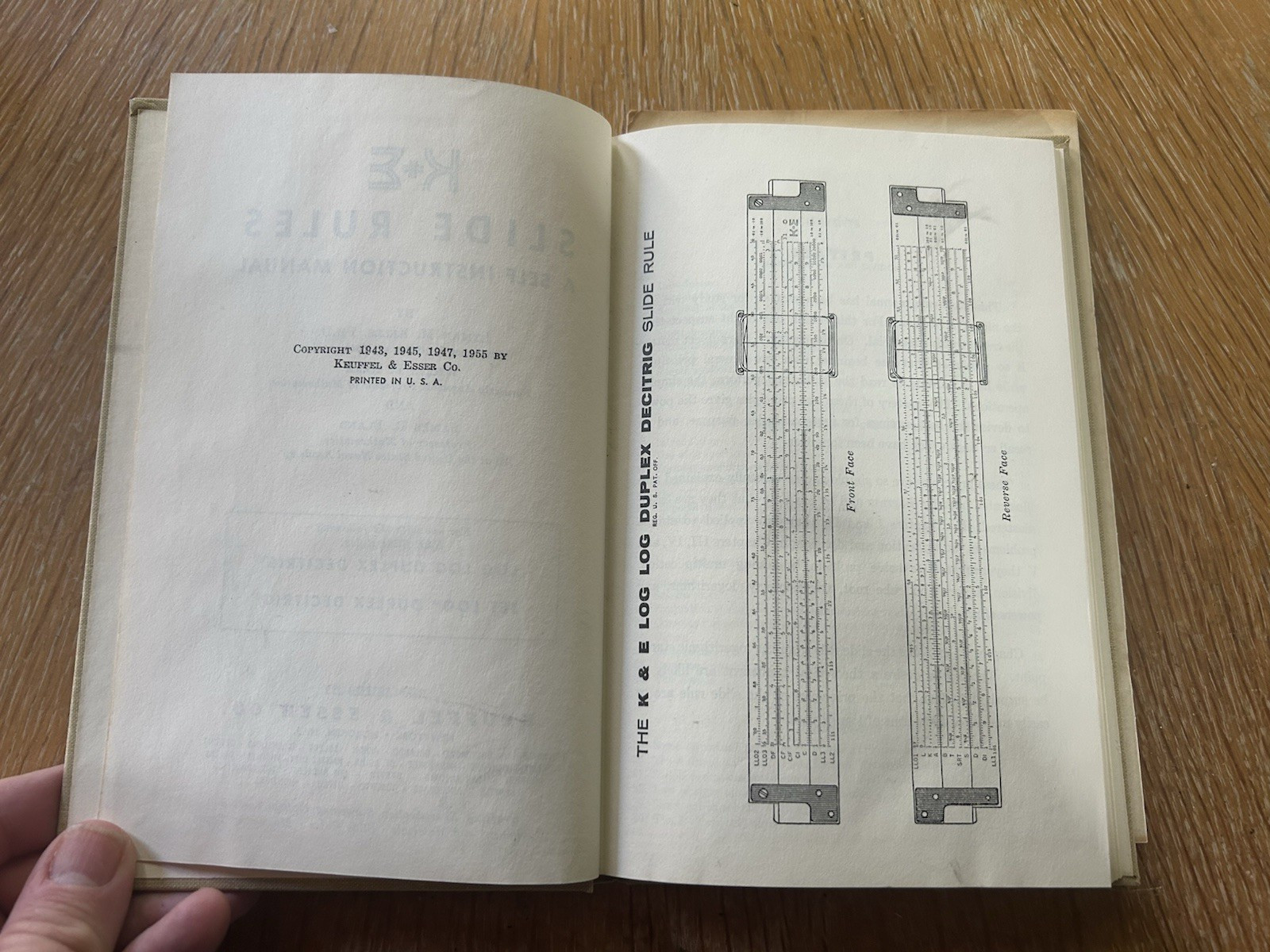 Vtg 1955 Keuffel & Esser K+E Slide Rules Instruction Manual HC + How to Guide