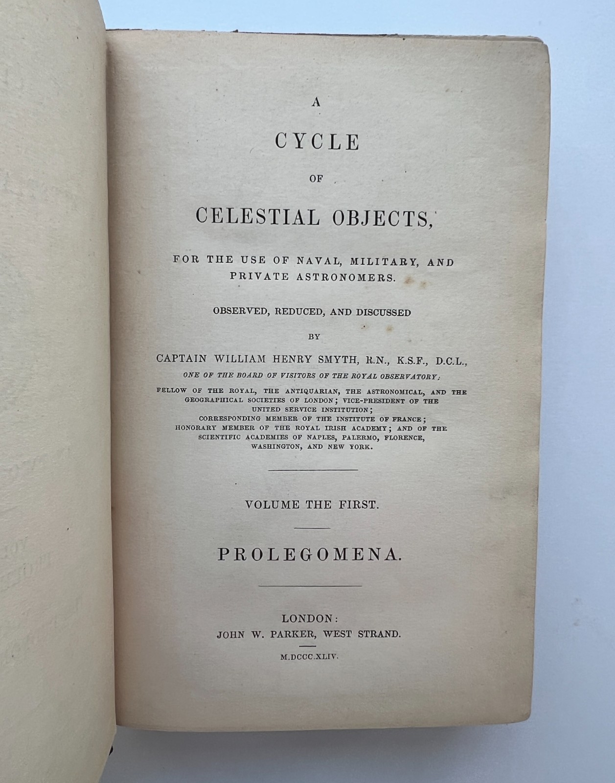 A Cycle of Celestial Objects William H Smythe FIRST EDITION Vol 1