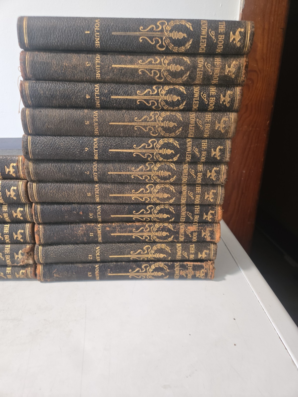 The Book of Knowledge Partial Encyclopedia Set Vols 1-19 Grolier Society Antique