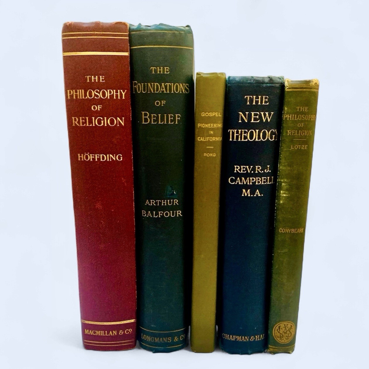 5 Antique Philosophy of Religion Books Theology Belief Gospel 1892 – 1921