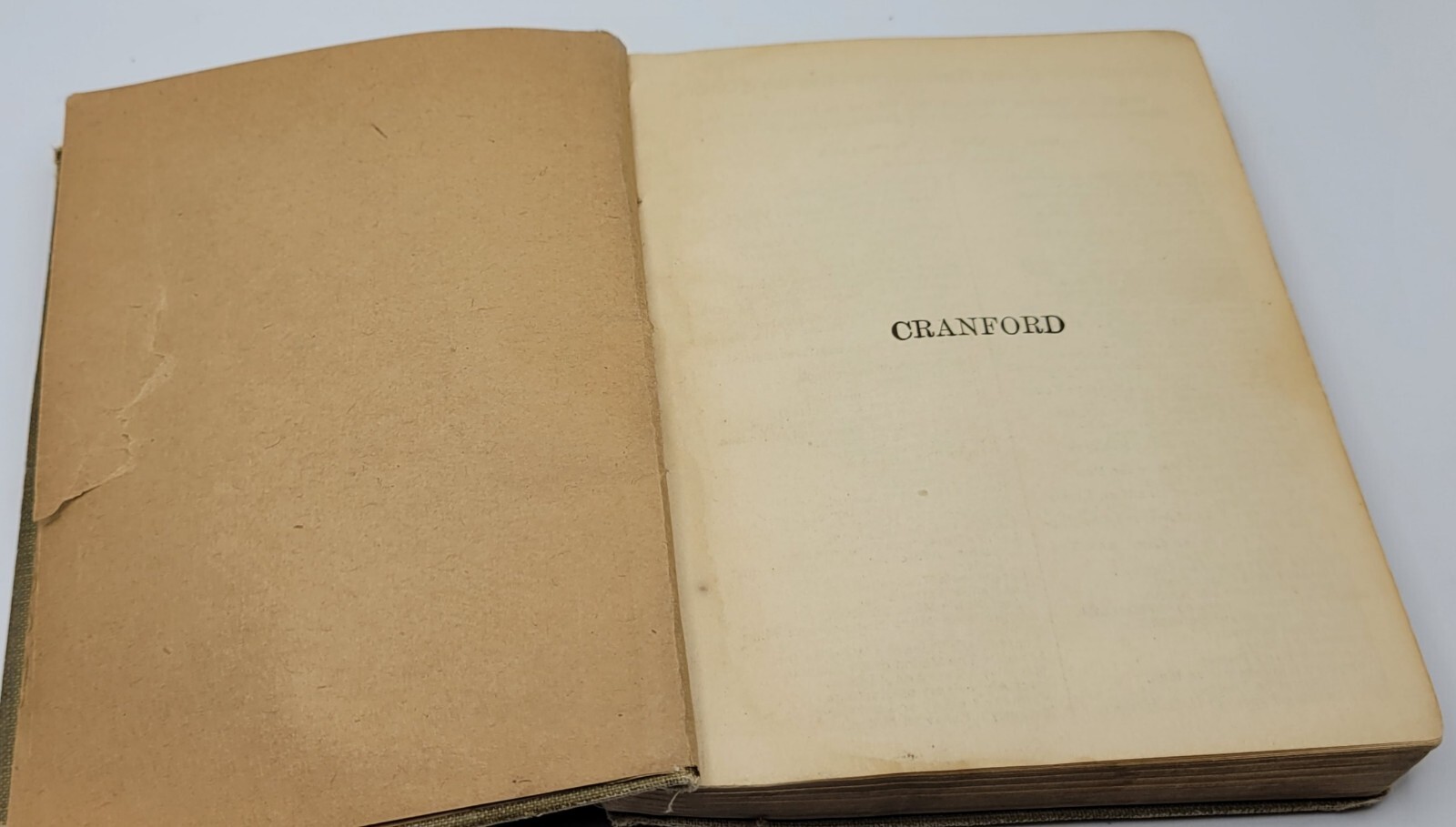 Antique 1914 Cranford, E. Gaskell, Macmillan’s Pocket Classics Tan HC, 217 Pgs