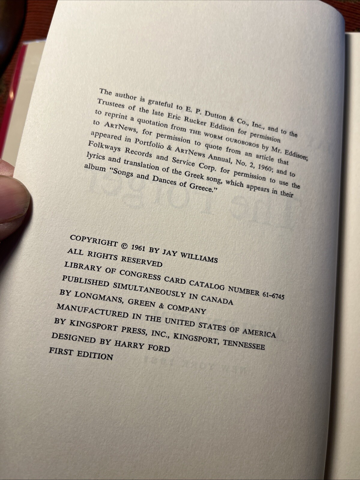 Jay WILLIAMS / The Forger 1st Edition 1961