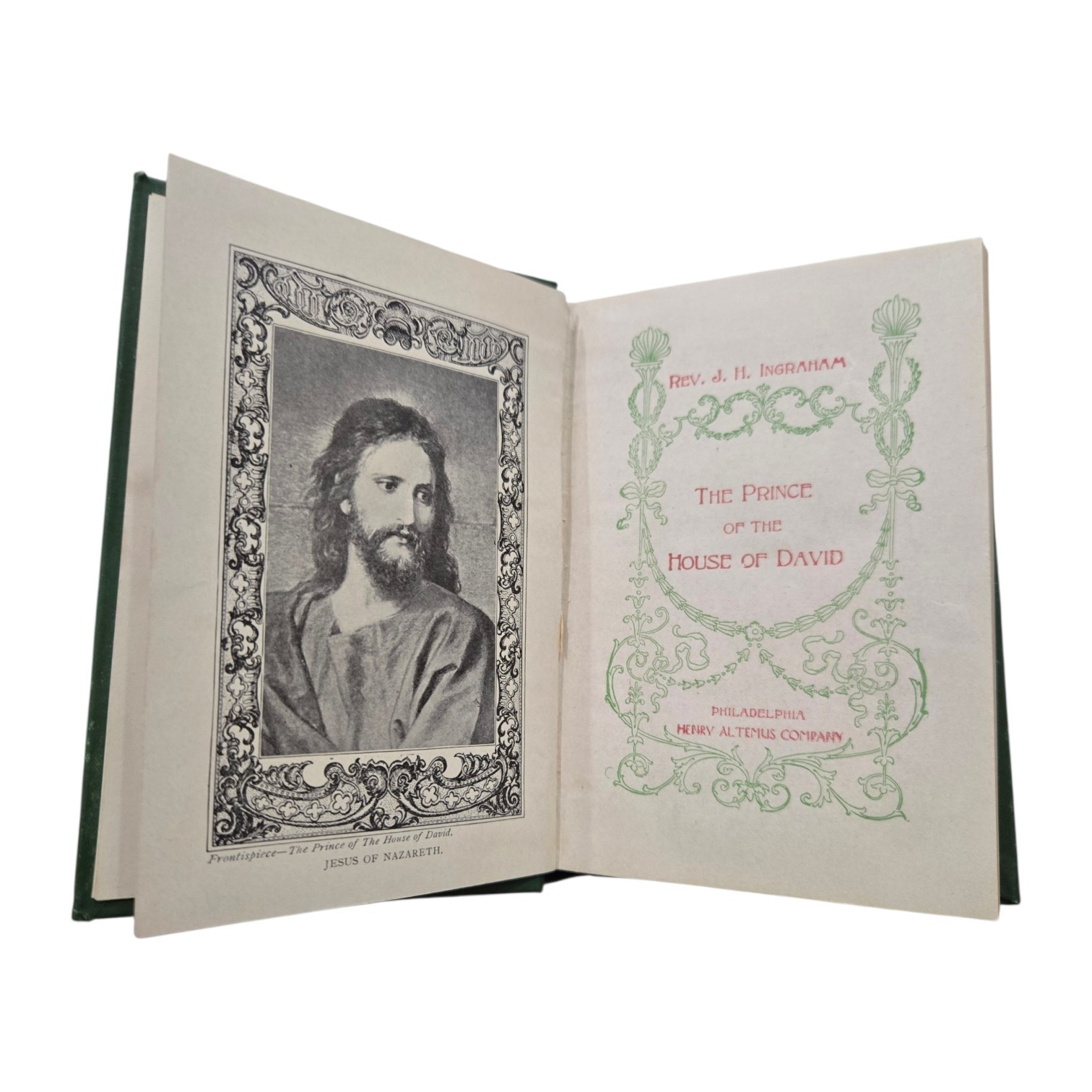 Set Of 3 Emerald Green Old Vintage Antique Rare Hardcover Books