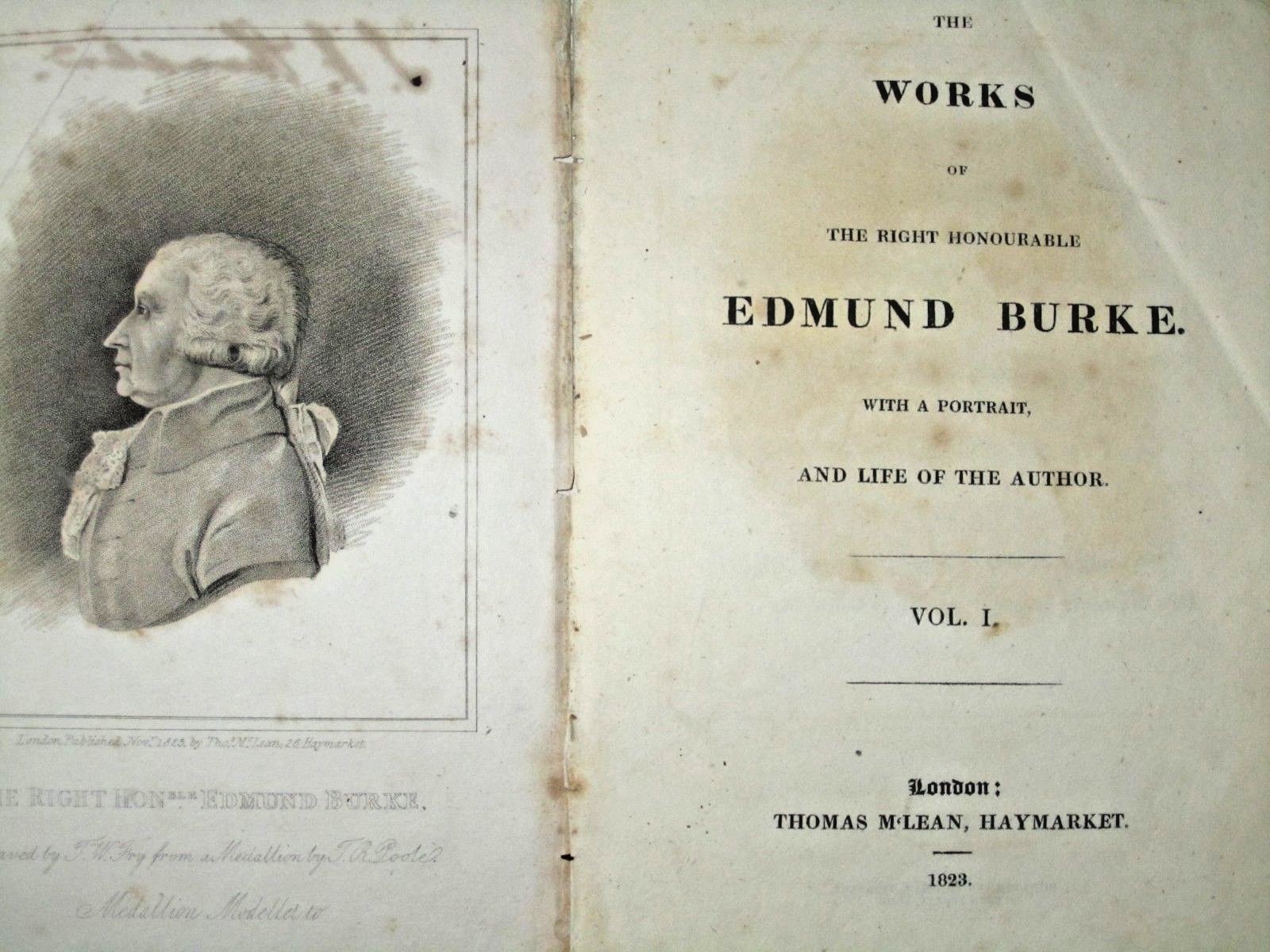 The Works of the Right Honourable Edmund Burke vol 1. 1823 pub. Thomas Mclean