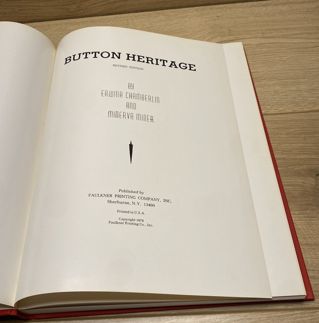 Button Heritage Collector Guide Book Chamberlin Miner 1976 Revised Ed. Vintage