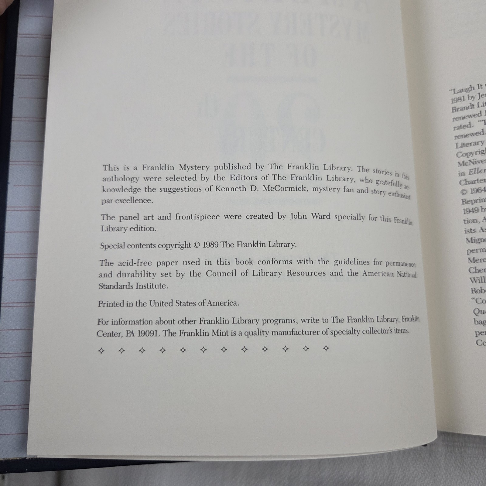 VTG Franklin Mystery Library GREAT AMERICAN MYSTERY STORIES OF THE 20th Century