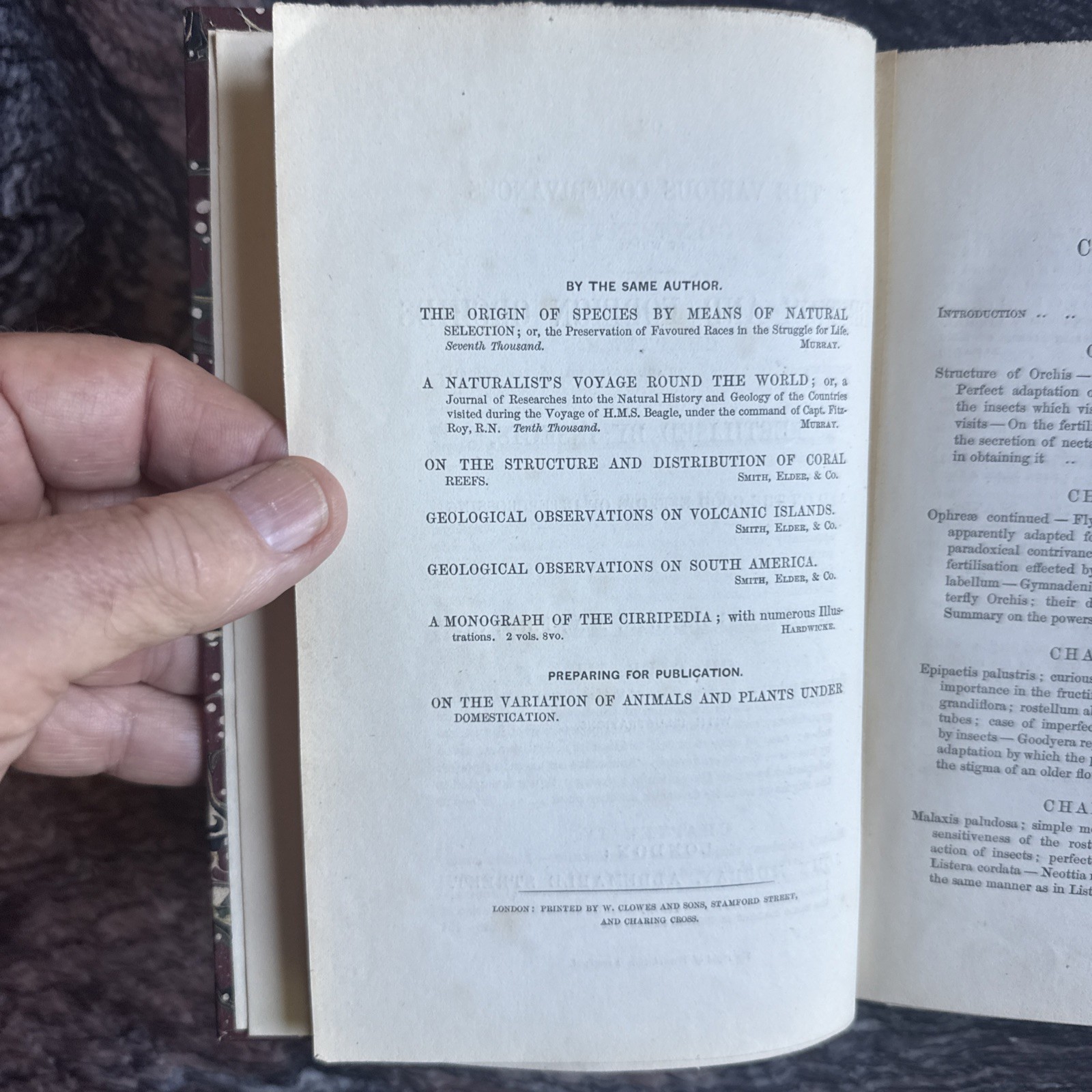Charles Darwin 1st Edition Fertilization of Orchids London 1862