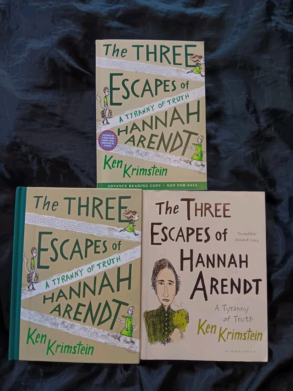 THREE ESCAPES OF HANNAH ARENDTKen Krimstein Graphic Biography ARC PB HC SIGNED