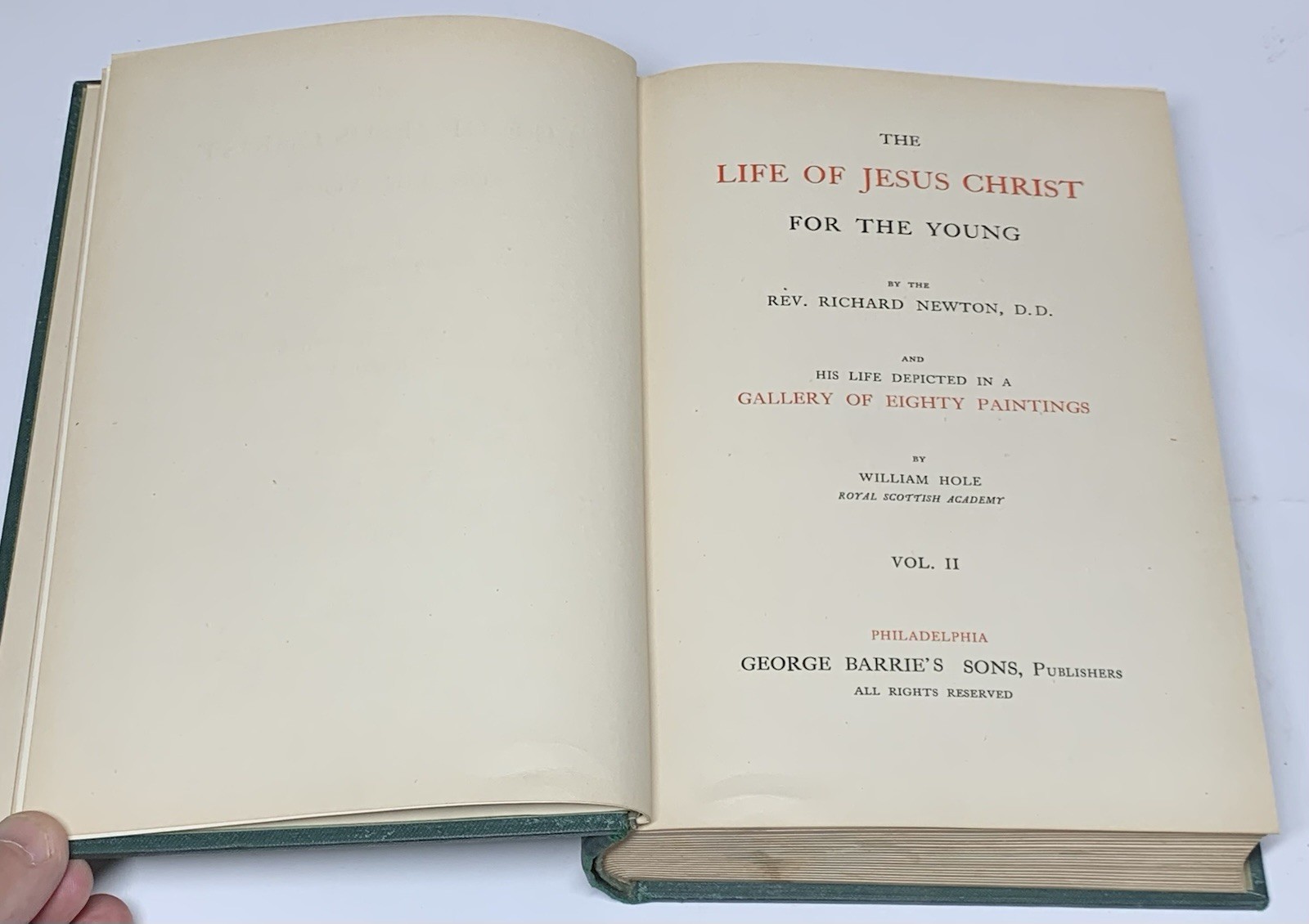 The Life Of Jesus Christ For The Young Vol. 1-4 Set Rev. Newton 1913 Illustrated