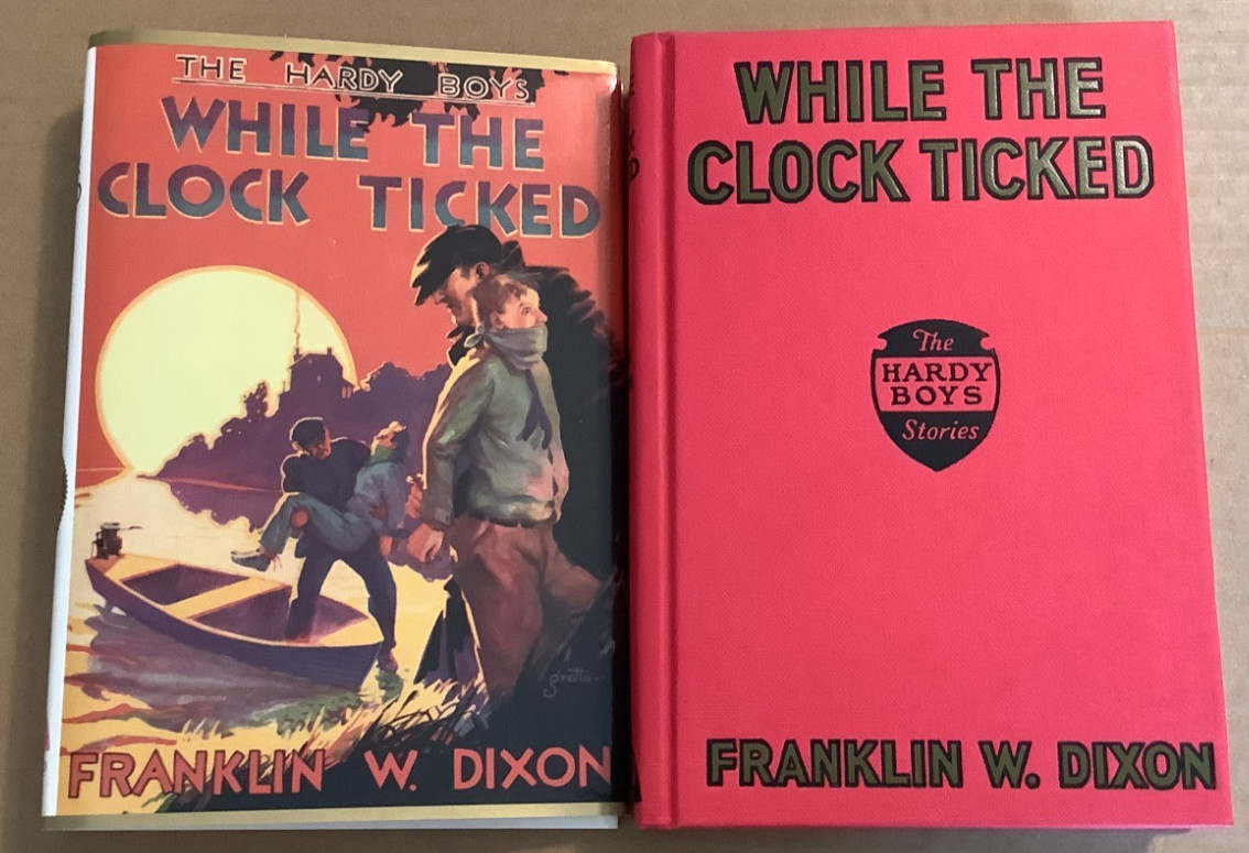 Fine1990s HC DJ First Applewood Edition Hardy Boys #11 Clock Ticked Gold F Dixon