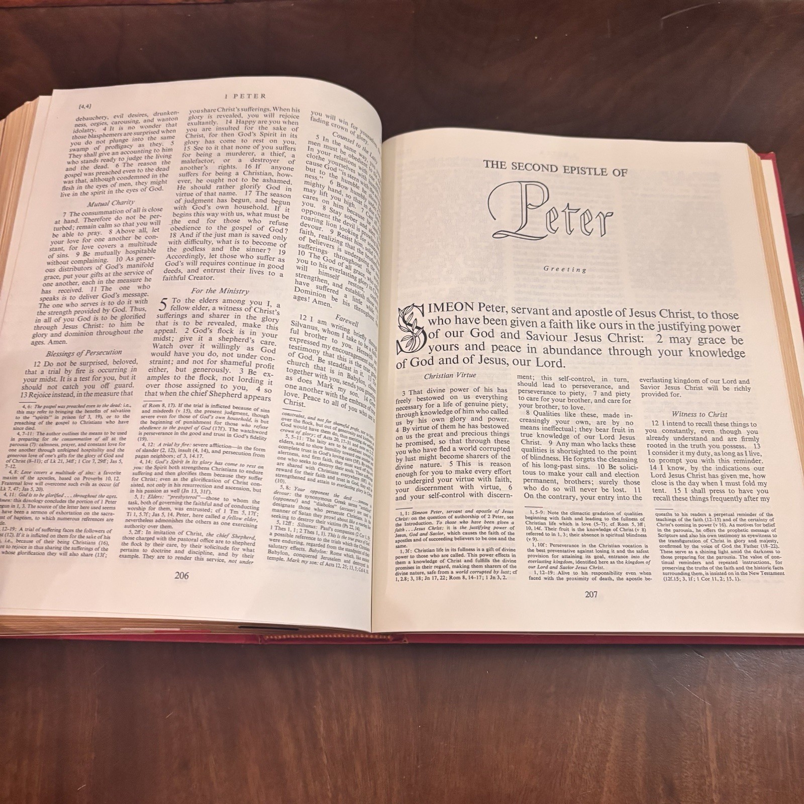 Vintage 1971 New American Bible Catholic Press Red Illustrated Large 10.5”x8.5”