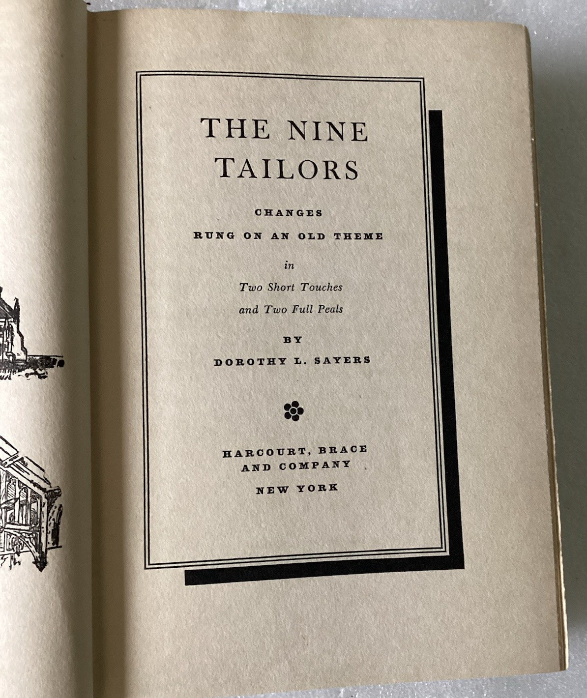 THE NINE TAILORS by Dorothy L. Sayers/GOOD+ 1934 HARCOURT, BRACE FIRST ED. HC/DJ