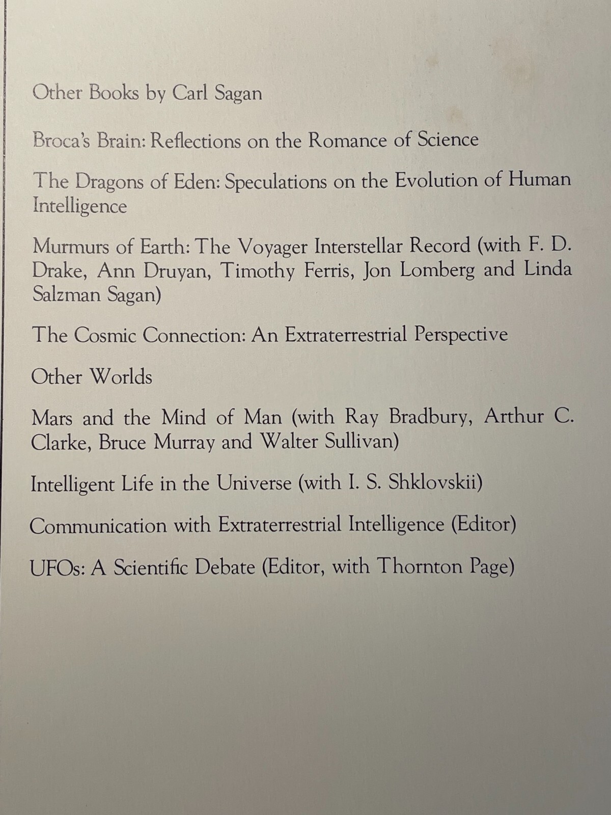 Cosmos-Carl Sagan – First Edition/1st Printing – HC/DJ RARE