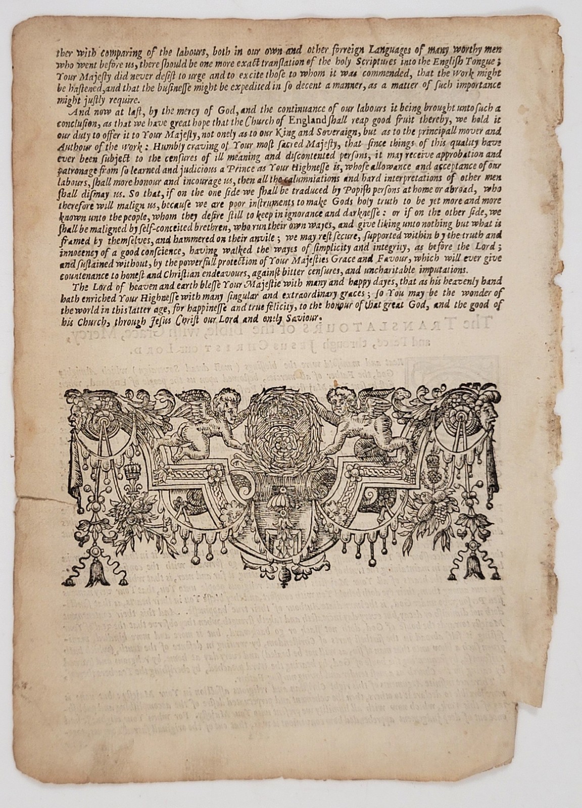 1649 King James Bible – Epistle Dedicatory Leaf – Royal Preface