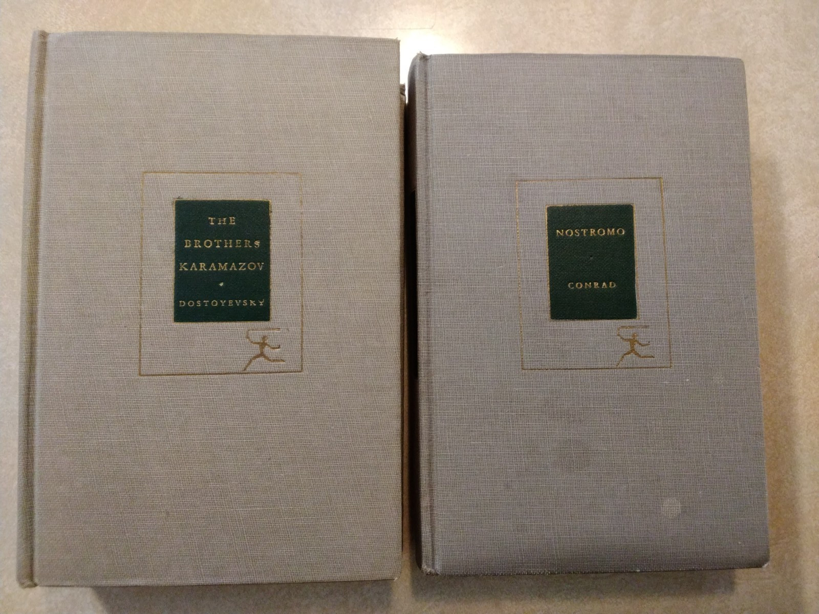 2 VTG 50’s HC Book Lot Nostromo Conrad The Brothers Karamazov Modern Library +