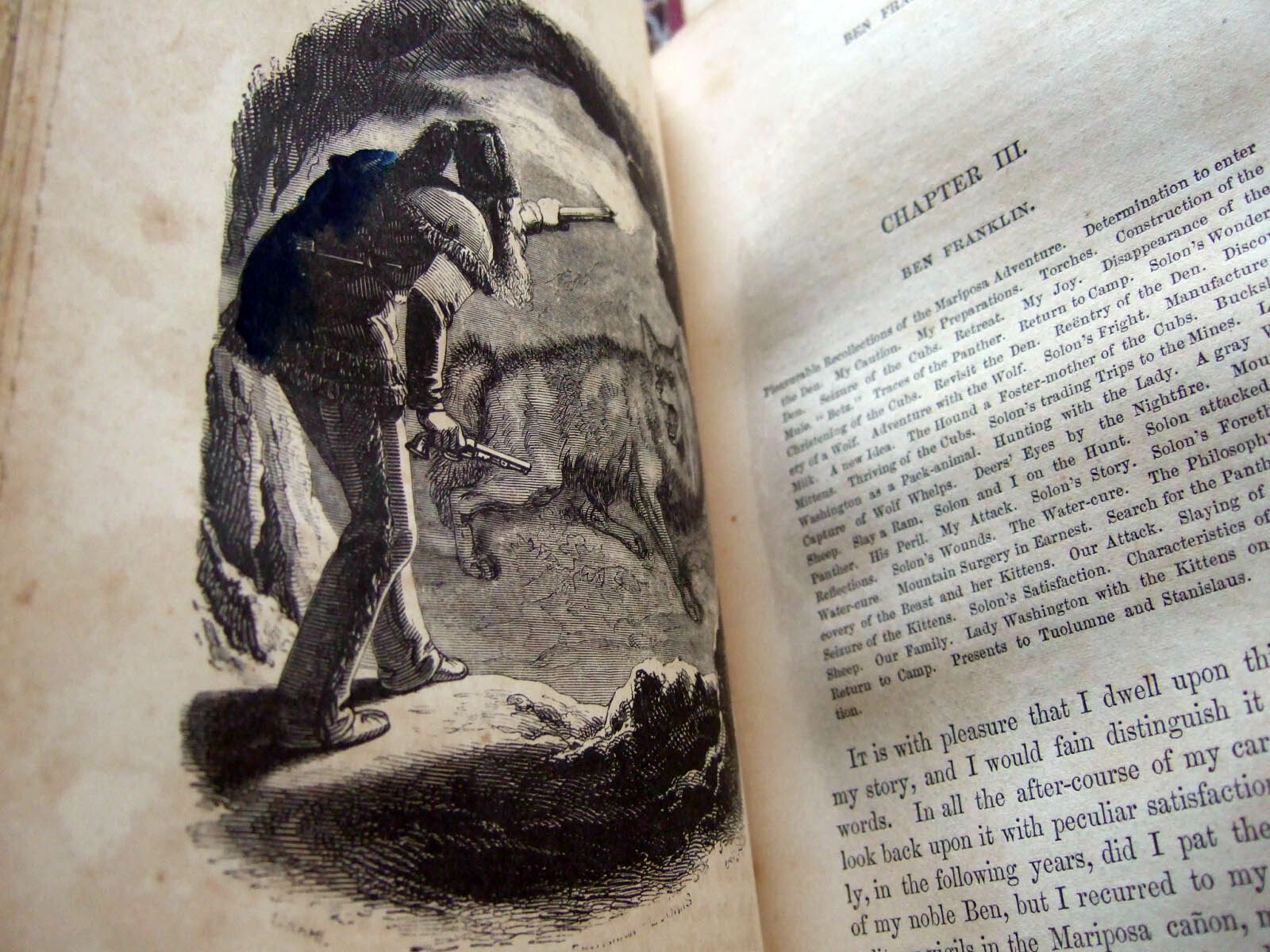 TRUE First Edition 1860 Adventures James Capen Grizzly Adams, Theodore H Hittell
