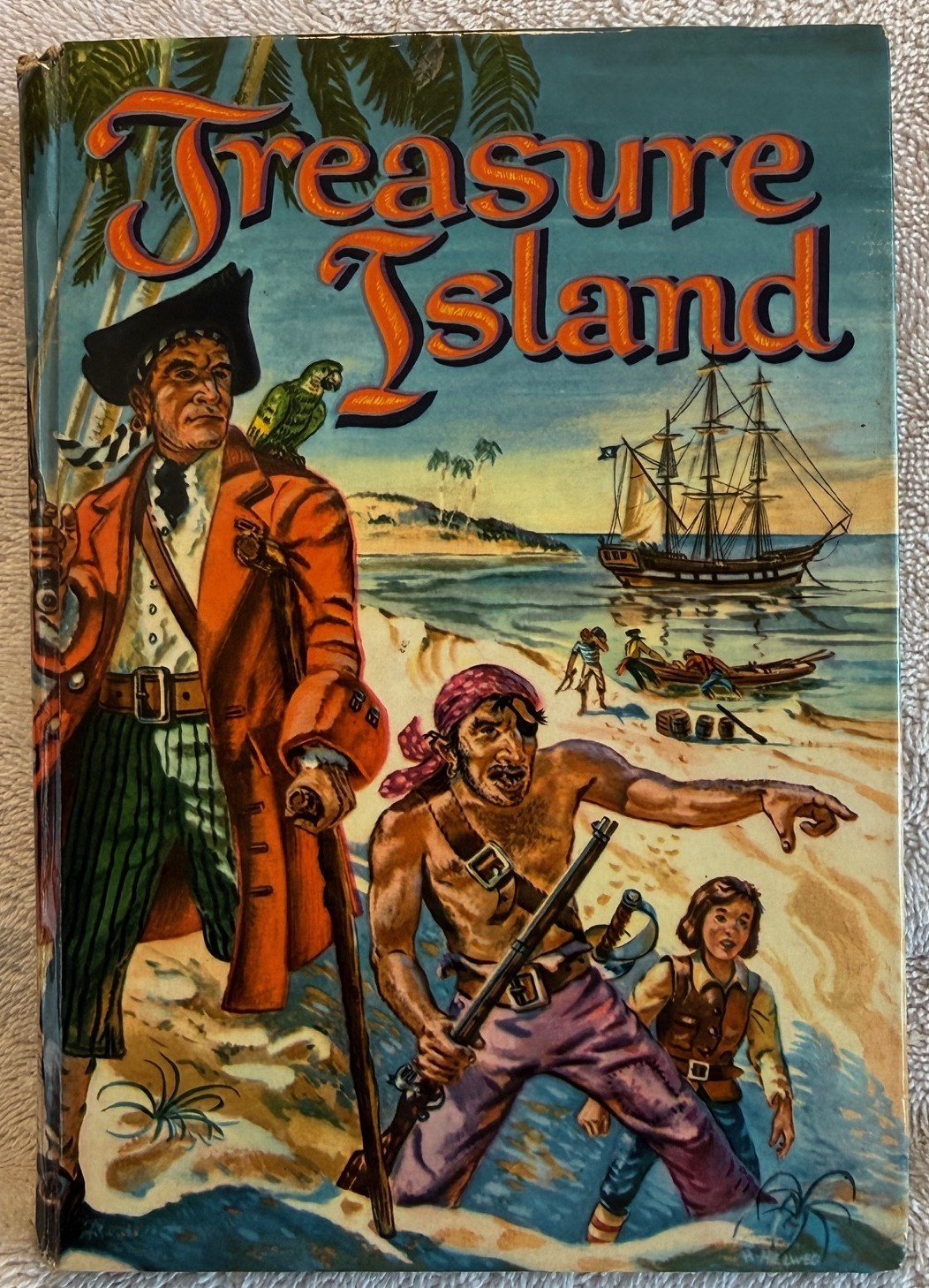 Vintage 1955 Treasure Island Book Hardcover Racine Wisconsin Whitman Publishing