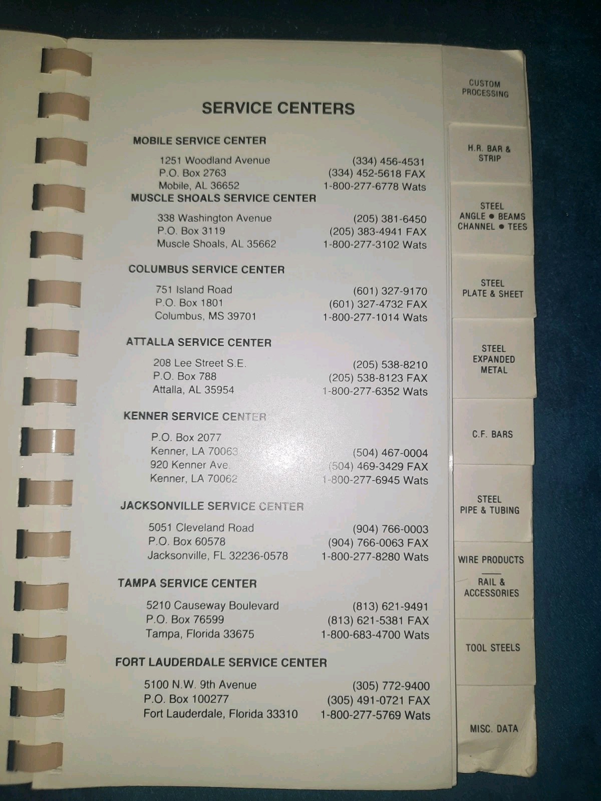 Jeffreys Steel Co Inc Stock List & Reference Book Catalog | 1995 PB Comb