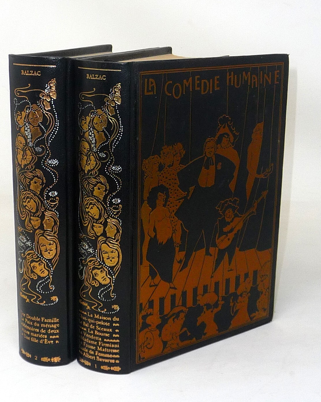 1984 Set 2 Leather Gilt Balzac The Human Comedy La Comedie Humaine Illustrated