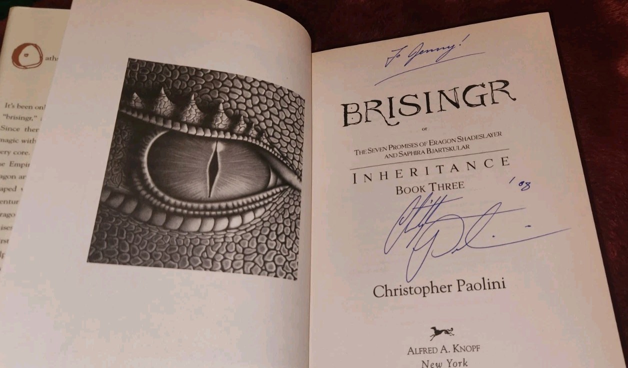 Christopher Paolini Brisinger Signed 1st Edition Autographed Hardcover 2008