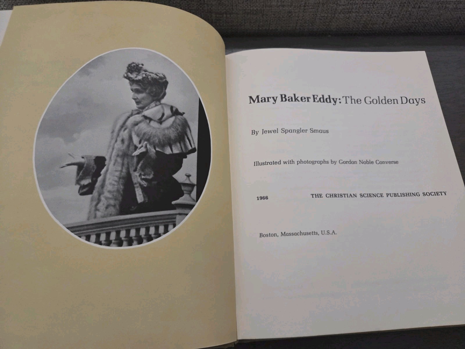 Hardcover Beige Coffee table Linen Book Mary Baker Golden Years Jewel Spangler