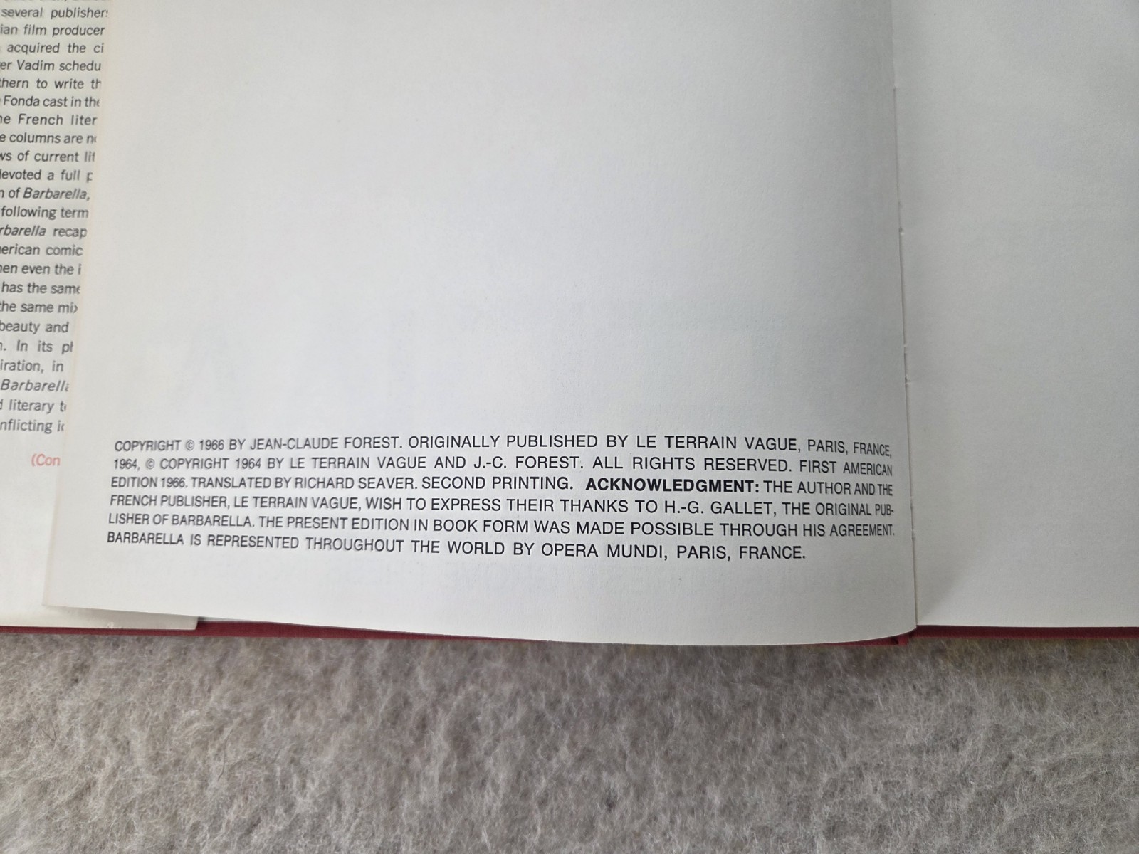 Barbarella Hardcover 1st U.S. Edition Graphic Novel Dust Jacket 1966 Grove Press