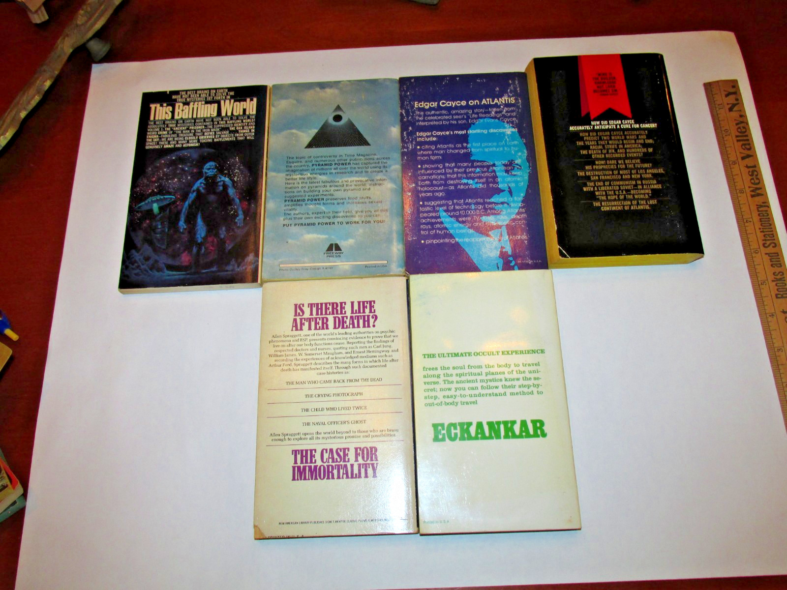 UNEXPLAINED, ECKANKAR 1ST, ESP, CAYCE, TELEPATHY, ATLANTIS, PYRAMID PB BOOK LOT