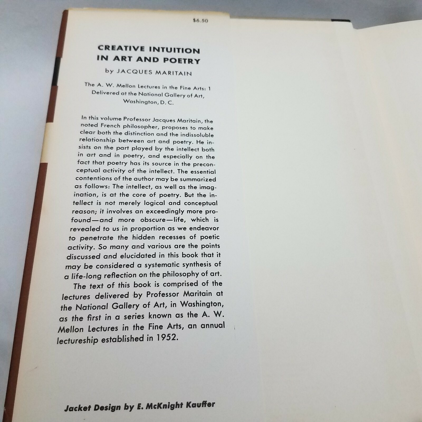 Jacques Maritain Creative Intuition in Art and Poetry 1953 1st/2nd Bollingen