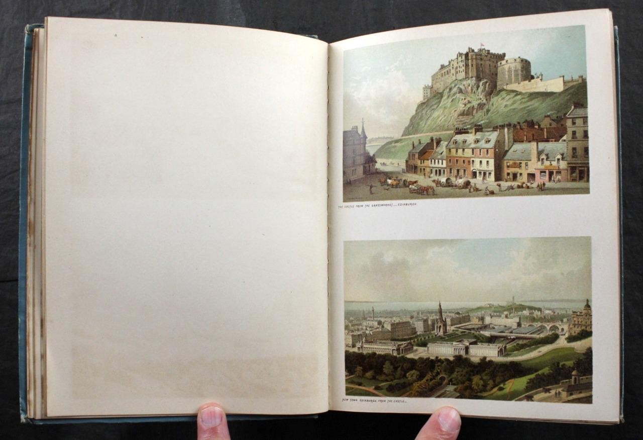 1893 SOUVENIR of SCOTLAND, 120 CHROMOLITHOGRAPHIC VIEWS, ORIGINAL CLOTH, NELSON