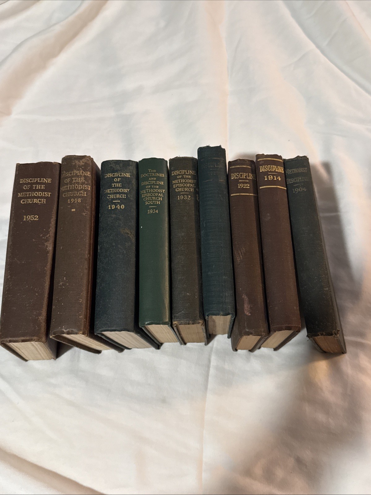 Antique Books Lot of 9: Discipline of The Methodist Church 1904-1952