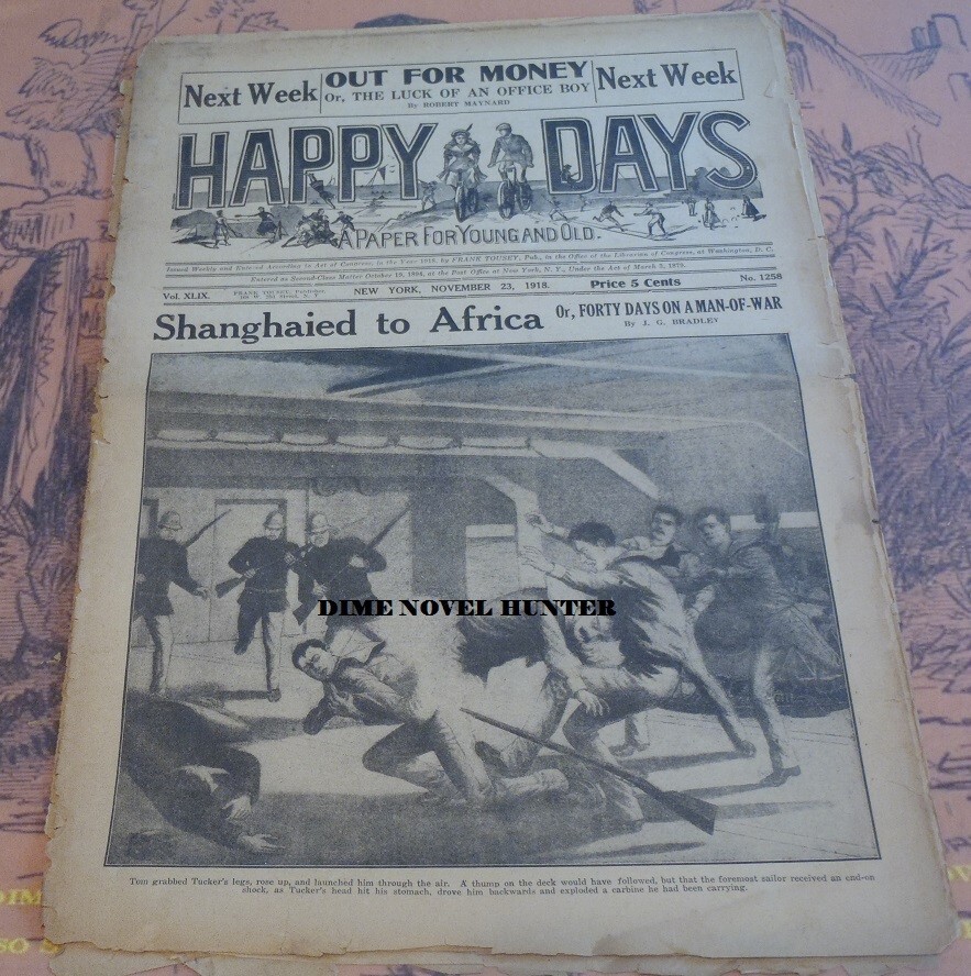 OLD KING BRADY & SHANGHAIED STORY FRANK TOUSEY HAPPY DAYS #1258 1918 DIME NOVEL