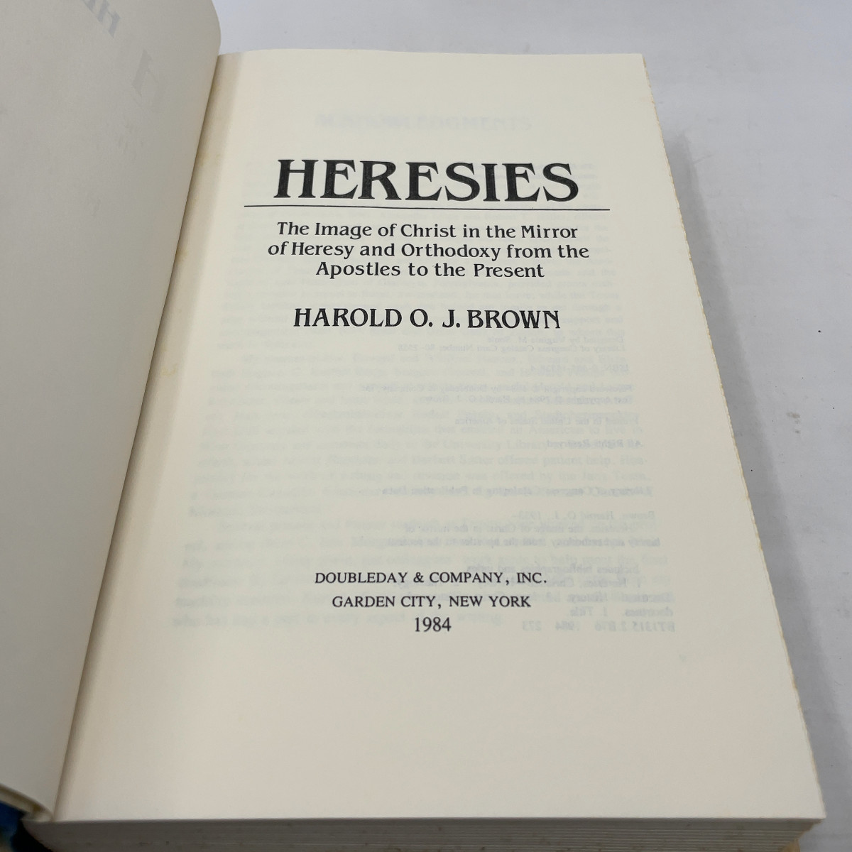 Heresies by Harold O. J. Brown HC First Edition Very Good 1984