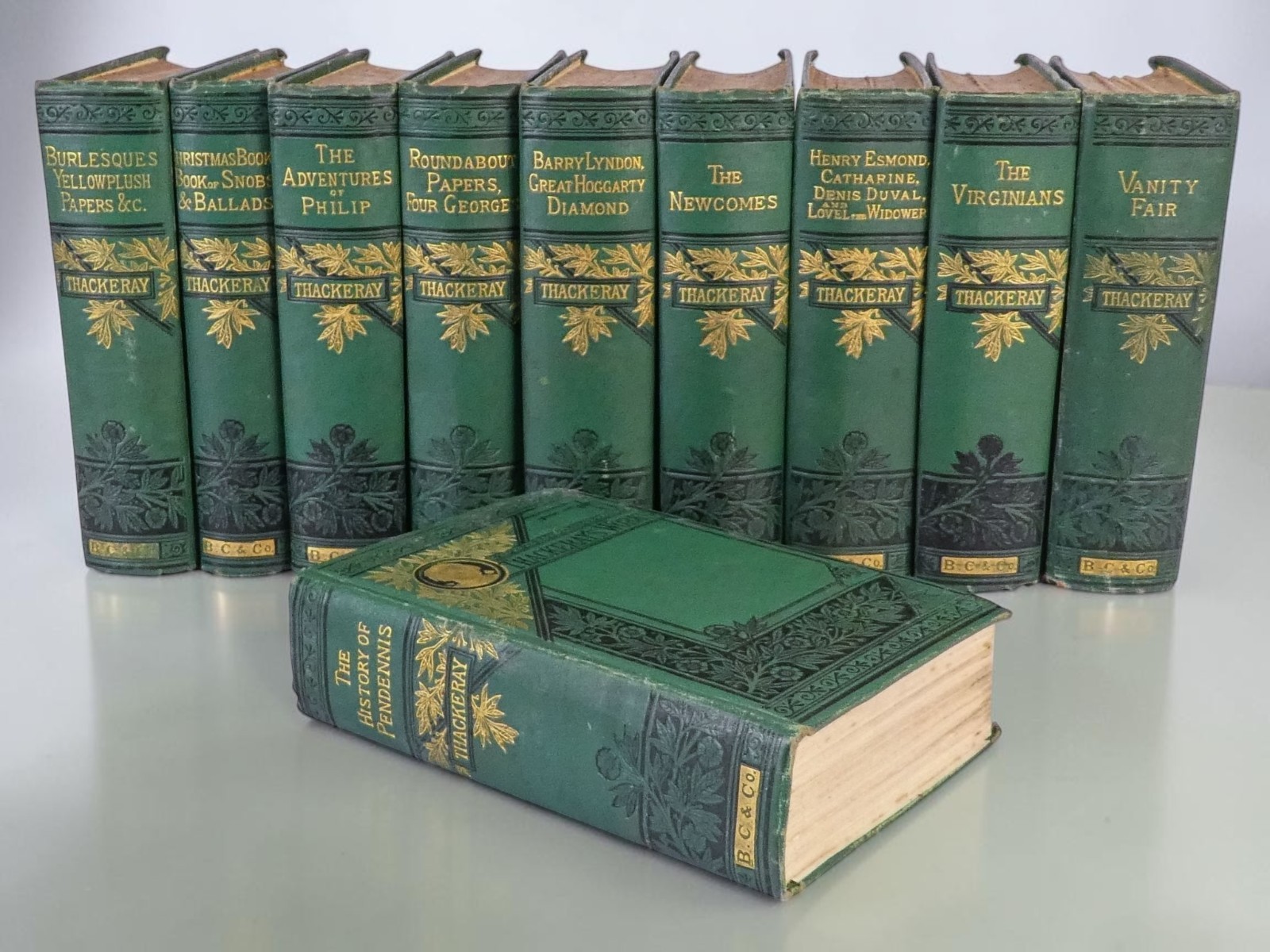 Antique 1882 William Makepeace Thackeray 10 Vol Complete Set Belford Clarke