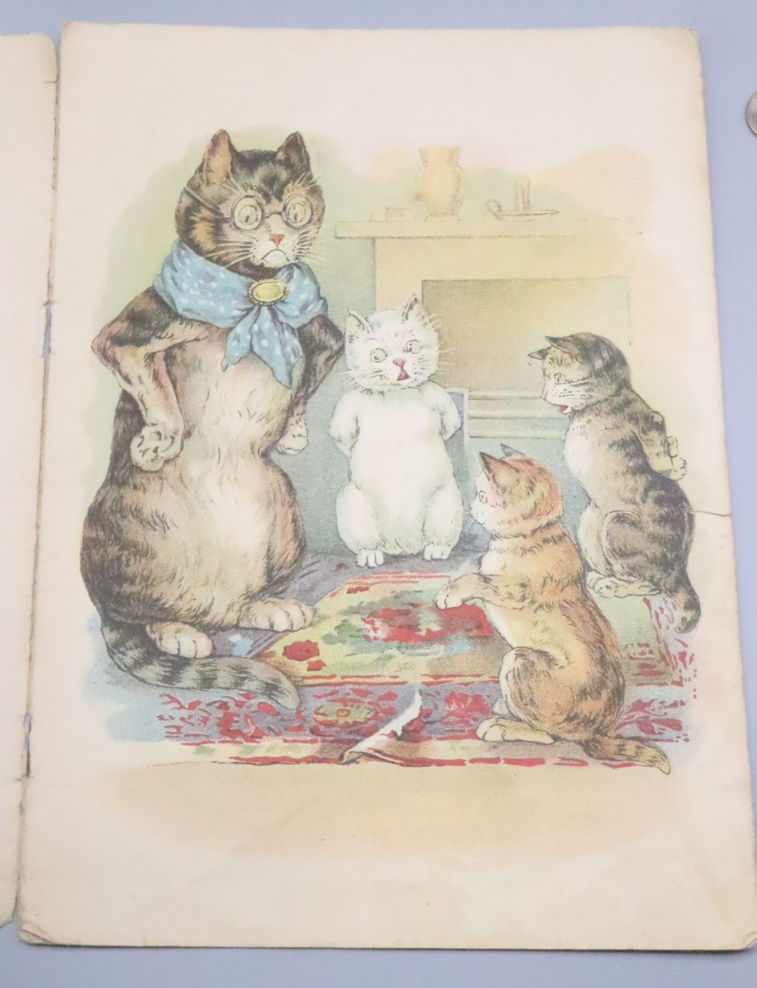 Three Little Kittens Old Antique Childrens Book Cats Victorian Story USA Nursery