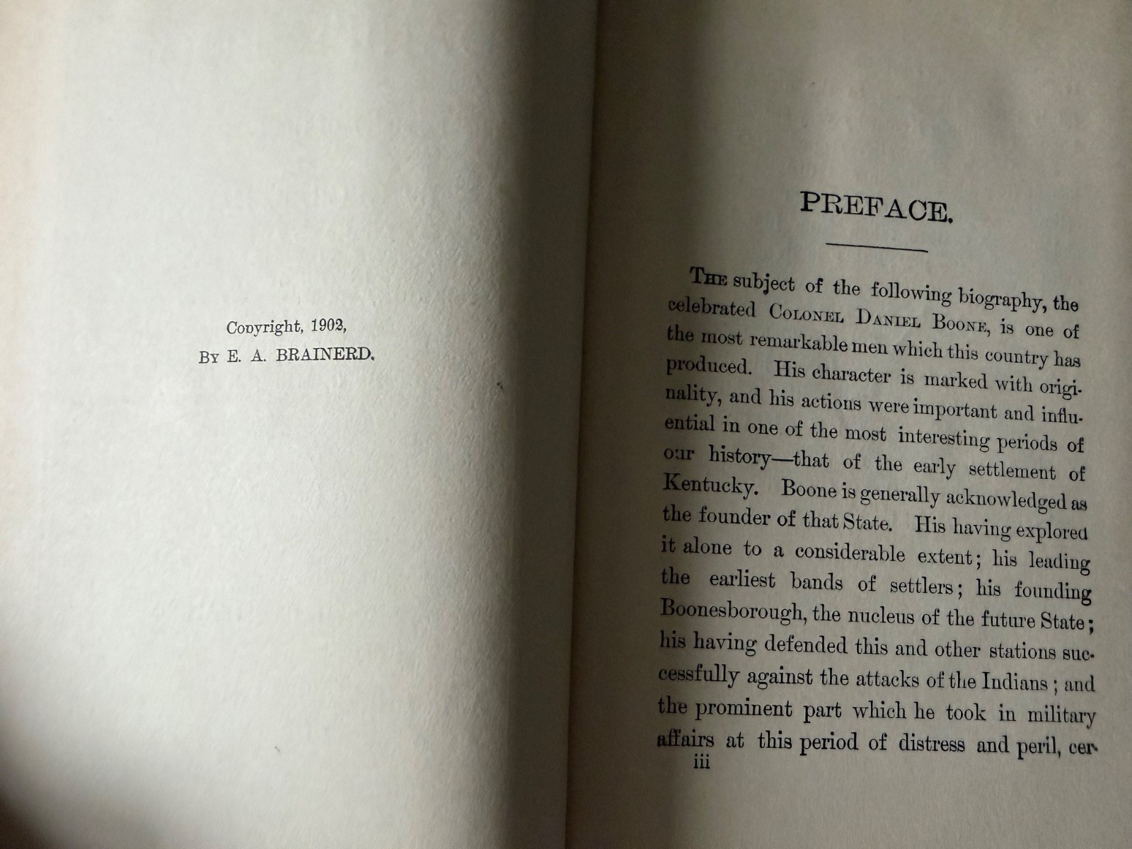 1902 HC Book LIFE OF DANIEL BOONE THE FOUNDER OF KENTUCKY Cecil Hartley