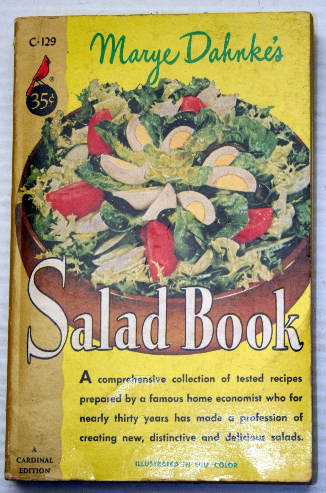 MARYE DAHNKE’S SALAD BOOK vntg 1960 MMPB dressings fruit meat egg cheese poultry