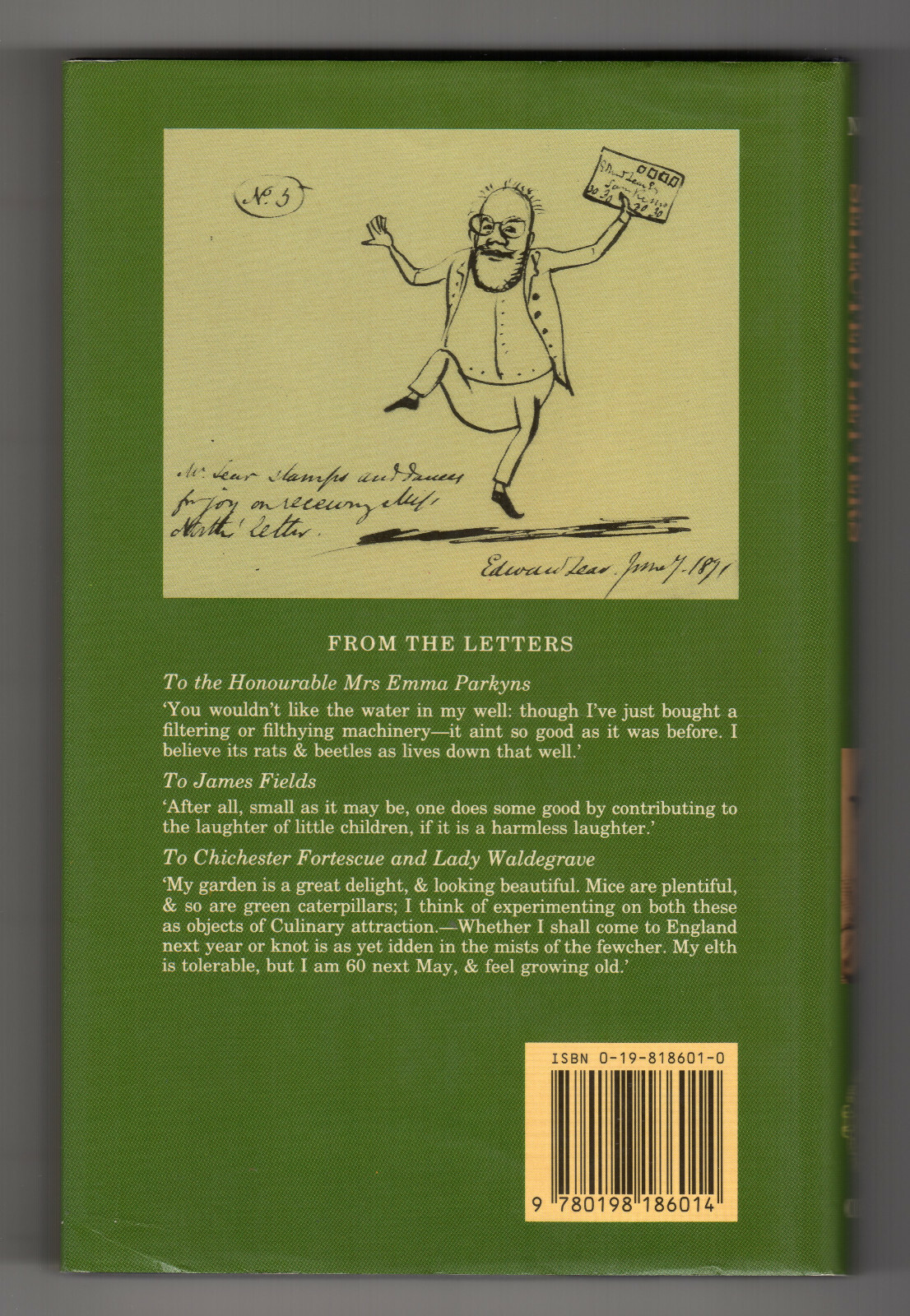 EDWARD LEAR SELECTED LETTERS First edition Fine British Hardcover DJ Illustrated