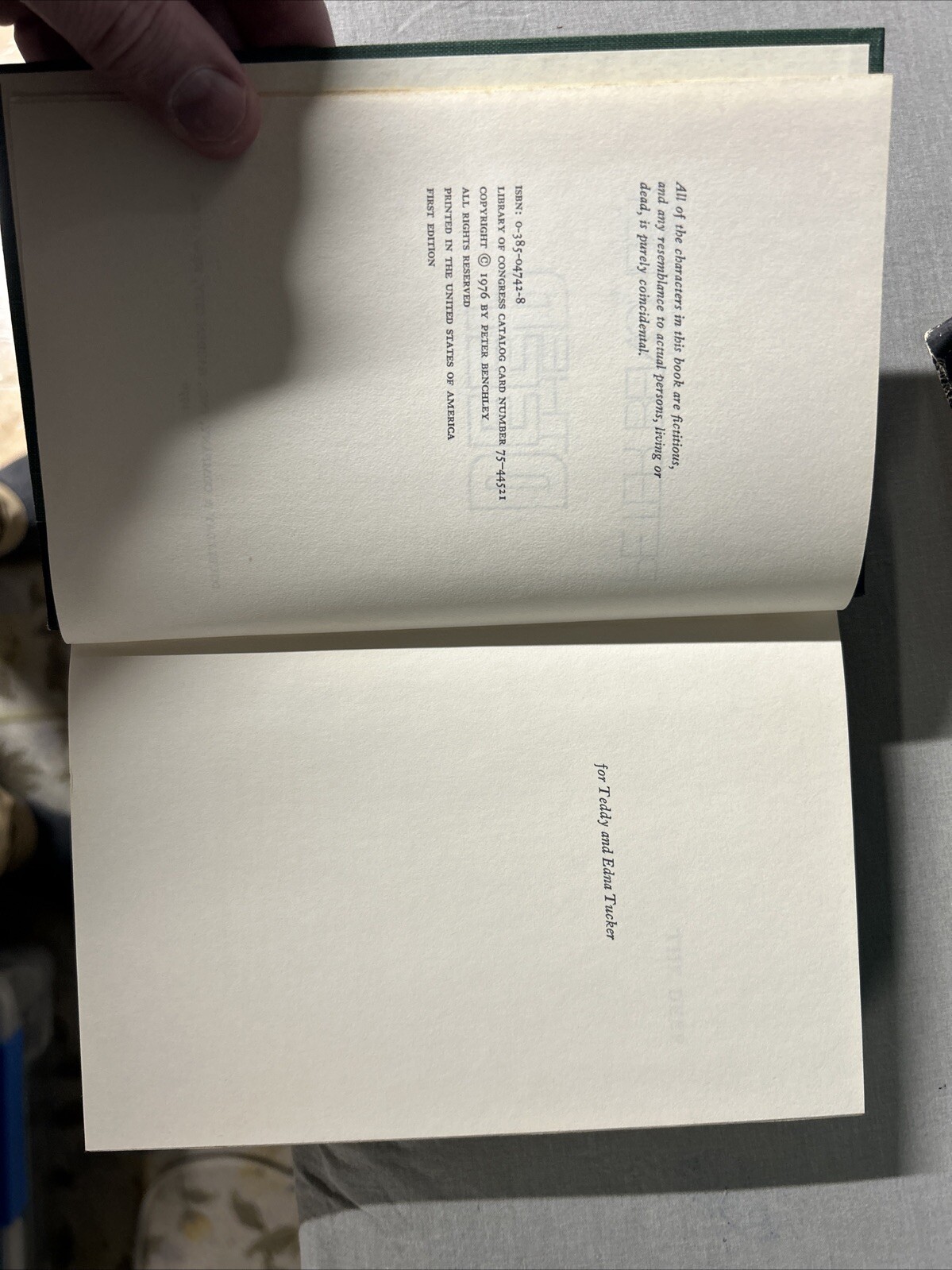 Peter Benchley The Deep 1st Edition 1976 Hard Cover Dust Jacket Inscription Read