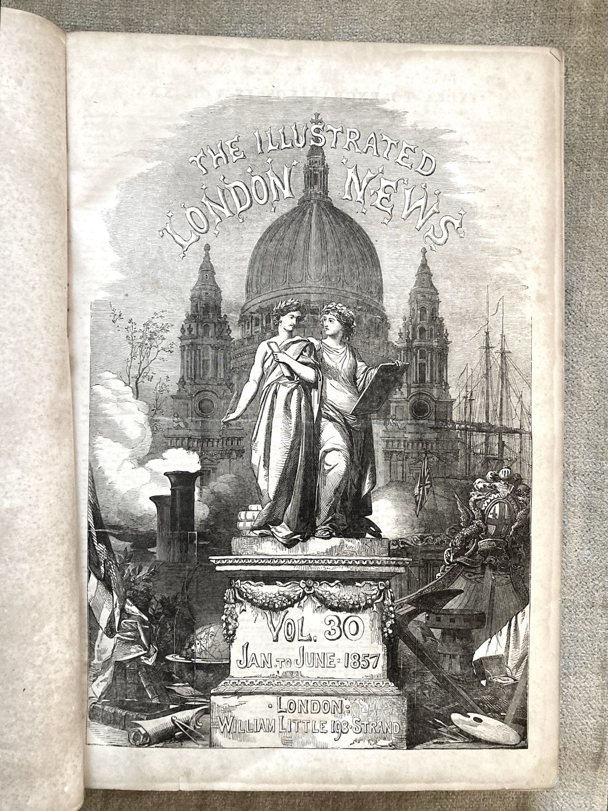 Antique Illustrated London News, 6 Months, Jan. To June, 1857, Good+ Condition