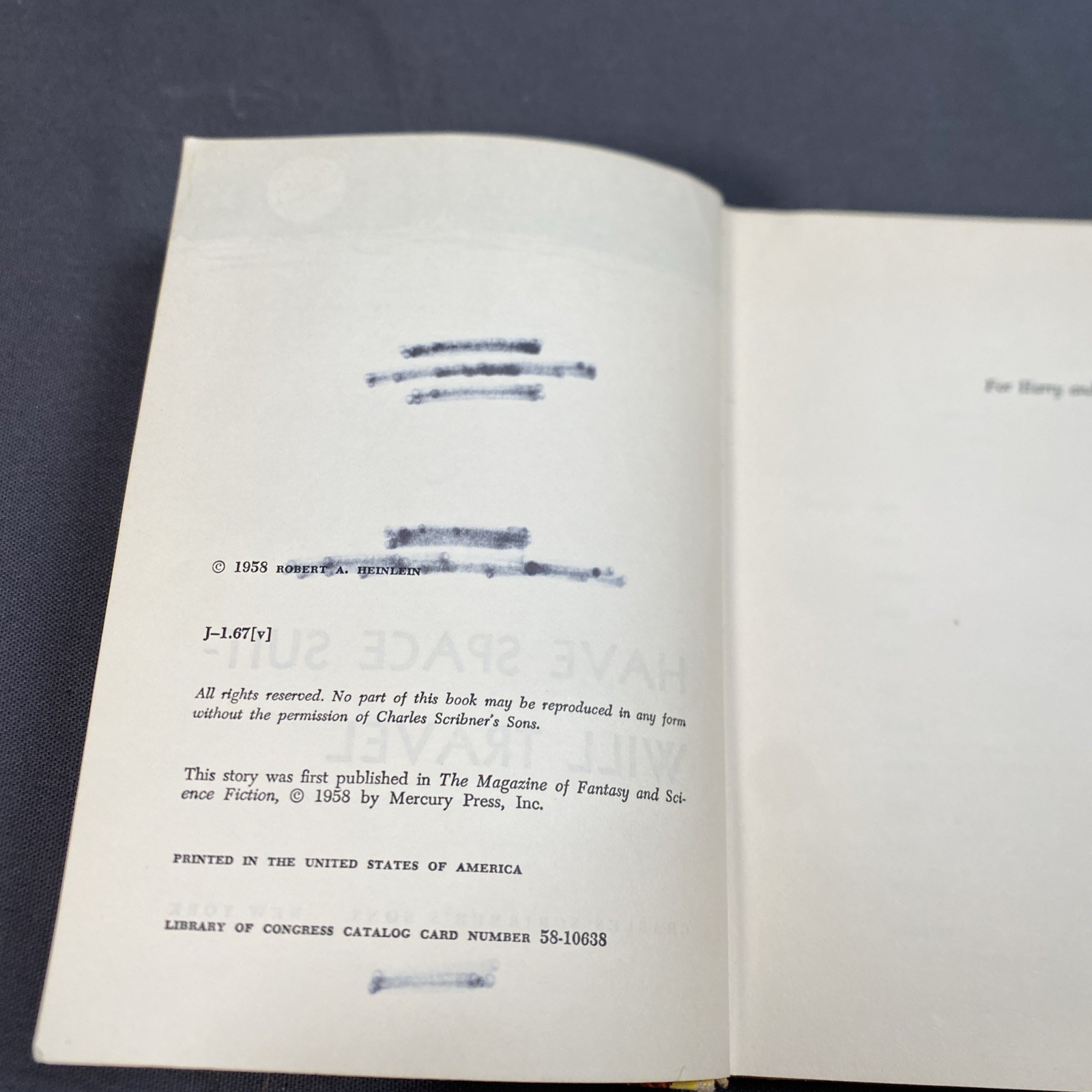 Robert A Heinlein HAVE SPACE SUIT—WILL TRAVEL 1st Edition – 1st Printing 1958