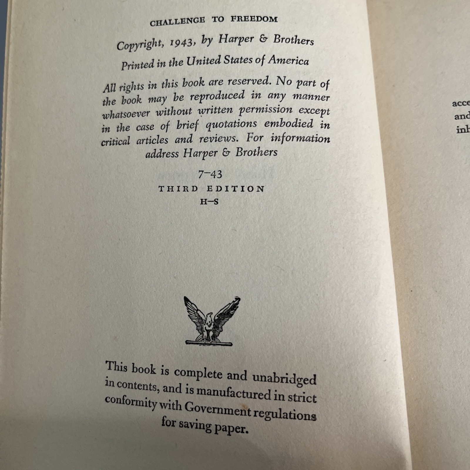 Challenge to Freedom By Henry M. Wriston