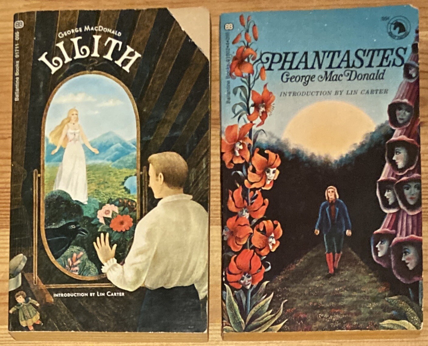 Lot of 2 George MacDonald Ballantine Paperback Books Lilith & Phatastes