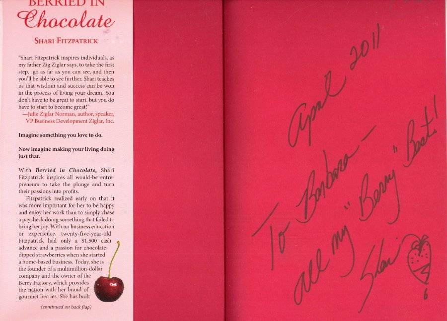 SIGNED EDITION BERRIED IN CHOCOLATE SHARI FITZPATRICK 2011 H/C D/J