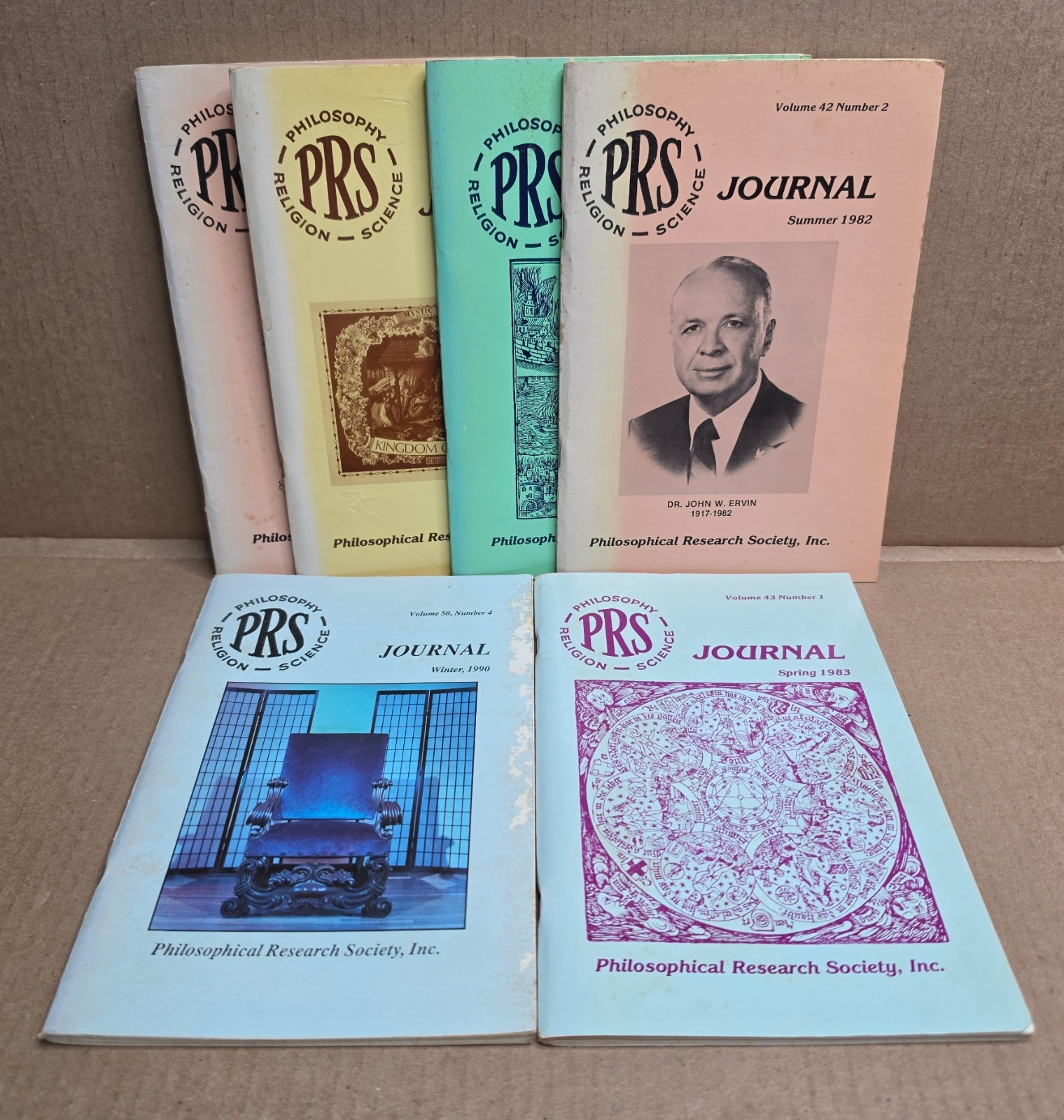 PRS Journal Philosophy Religion Science – 6 issues from 1982-1990 Manly Hall PB