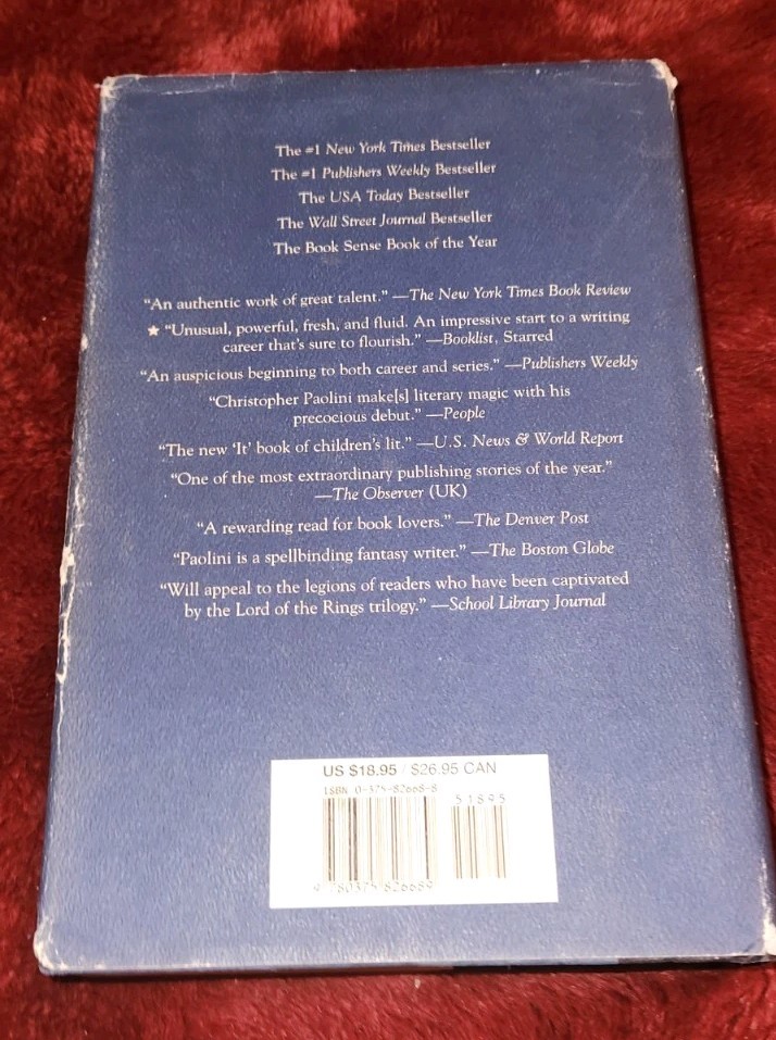 Christopher Paolini Eragon Signed 1st Edition Autographed Hardcover 2002