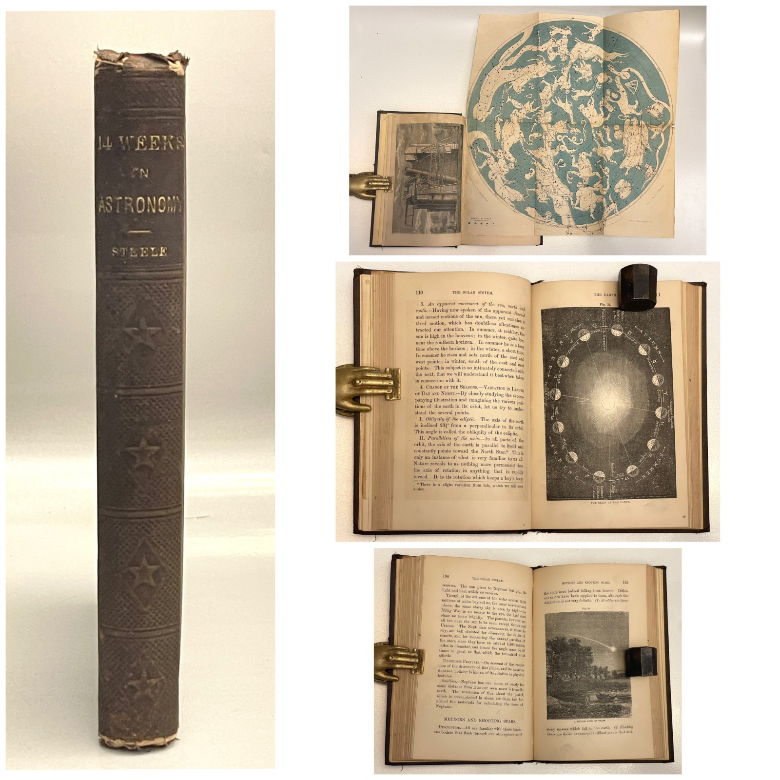 1868 A Fourteen Weeks Course in Descriptive Astronomy J Dorman Steele Engravings