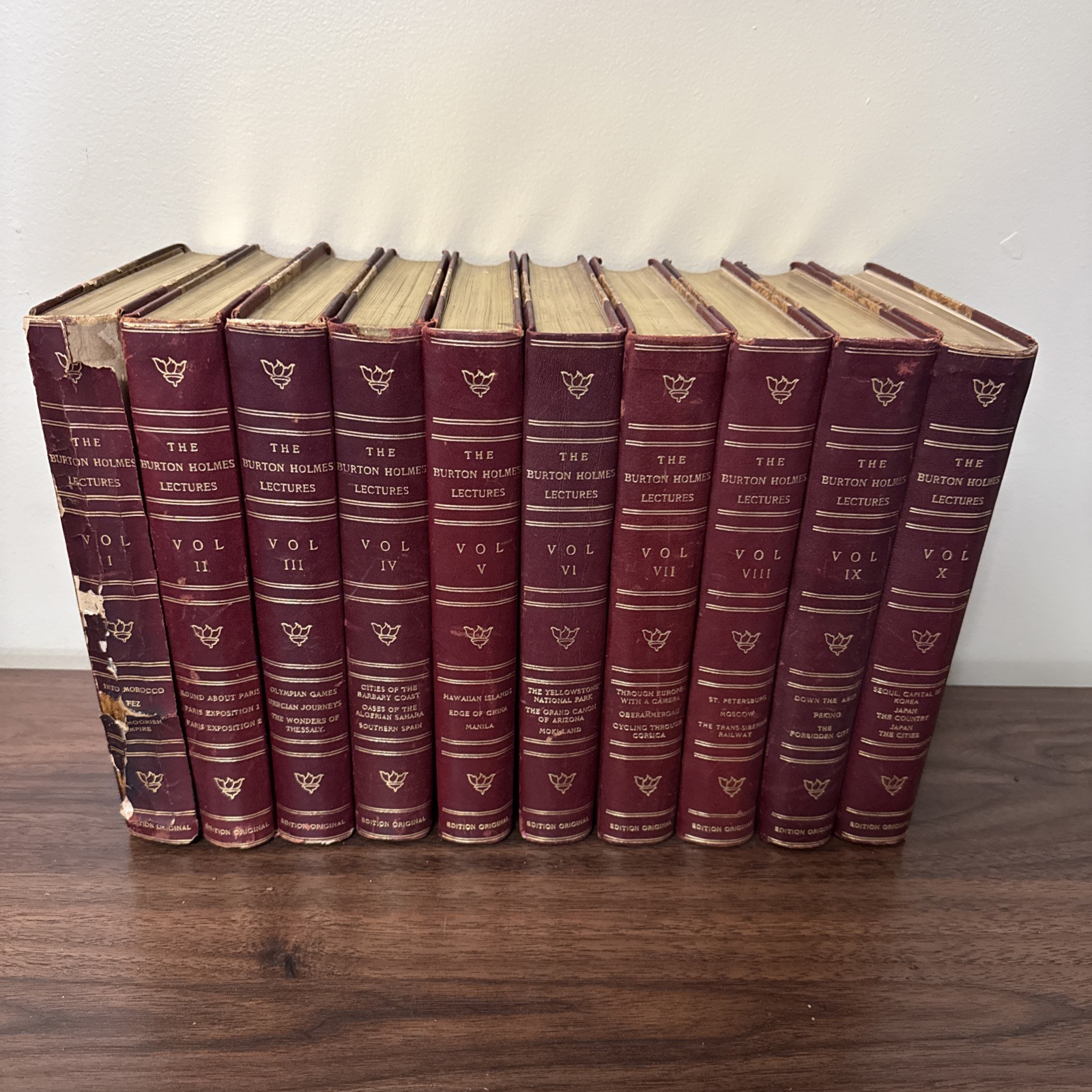The Burton Holmes Lectures Complete 10 Volume Set 1901 Hardcovers Antique