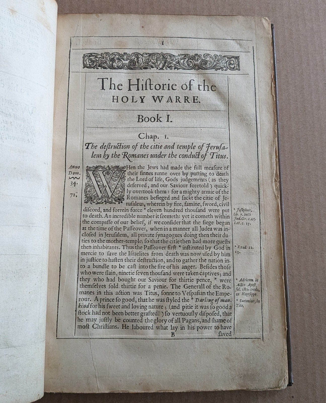 Thomas Fuller HISTORIE of the HOLY WARRE 1640 Second Edition leather free S/H