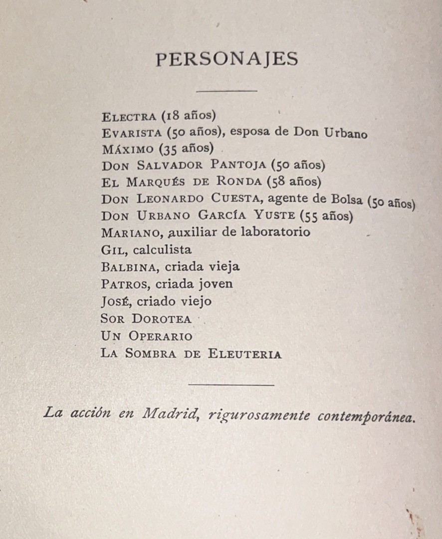 ELECTRA Play By B.P. Galdos 1900 Book Form by O.G. Bunnell 1902 Spanish/English