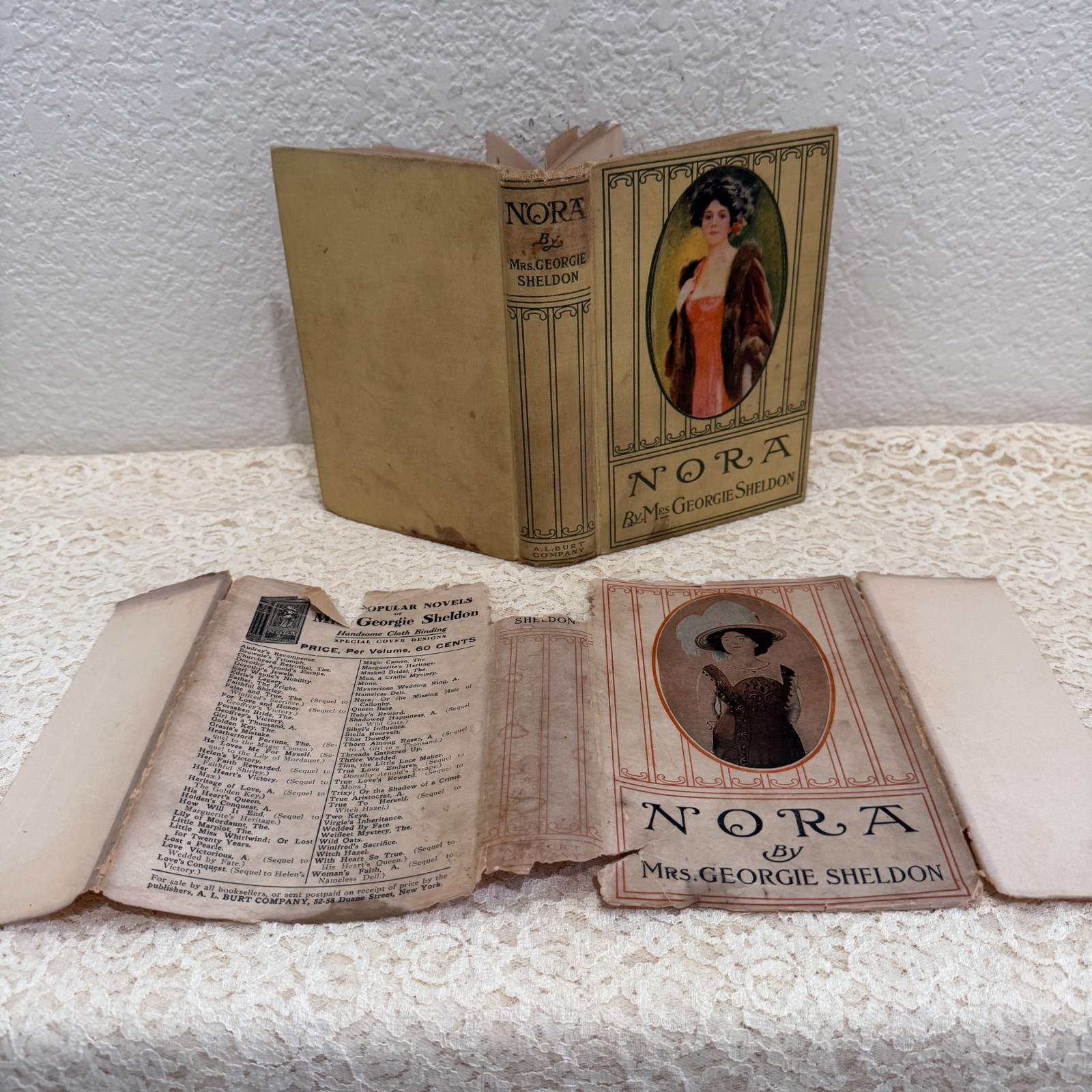 Antique 1910s Nora Mrs Georgie Sheldon A.L. Burt Hardcover Original Dust Jacket
